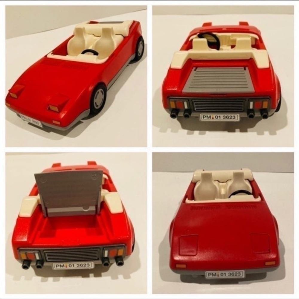 Vintage Playmobil 1987 Red Sports Car Retired